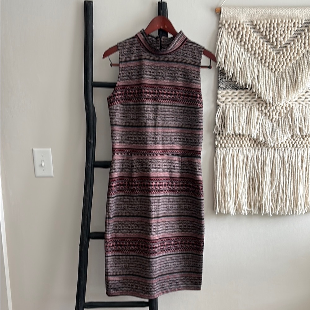 Bar III Sleeveless Mock Neck Striped Knit Dress. Sz XL (runs small)